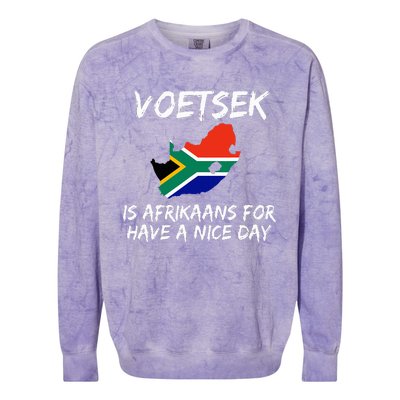 Voetsek Funny For South African Expats Colorblast Crewneck Sweatshirt