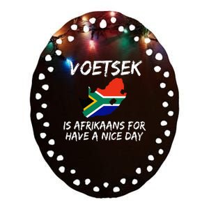 Voetsek Funny For South African Expats Ceramic Oval Ornament