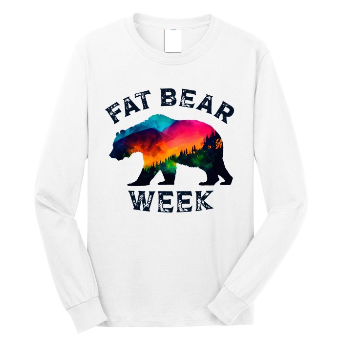 Vintage Funny Fat Bear Week Long Sleeve Shirt