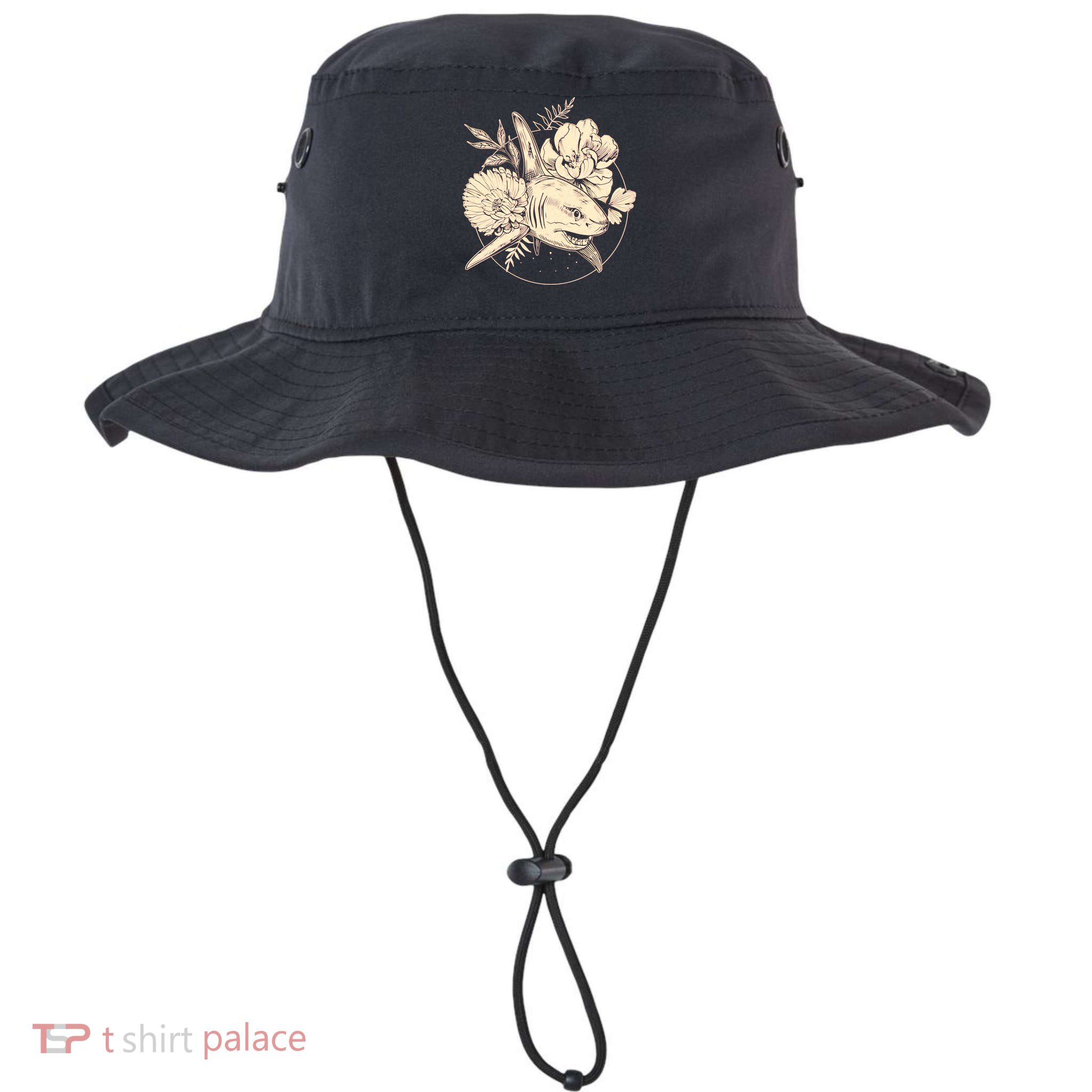Vintage Flower Floral Shark Bucket Hat