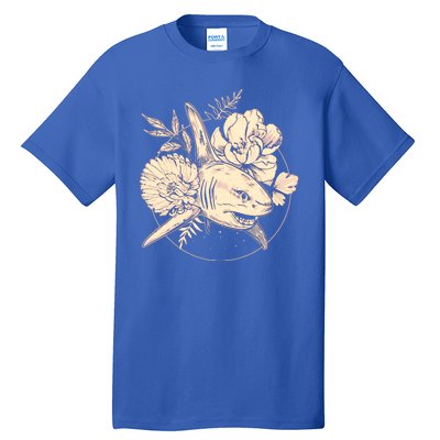 Vintage Flower Floral Shark Tall T-Shirt