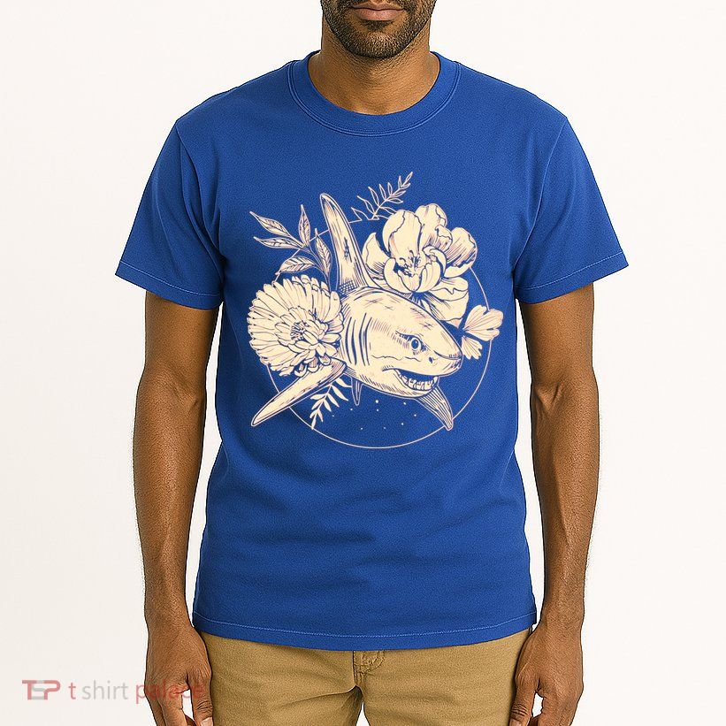 Vintage Flower Floral Shark Tall T-Shirt