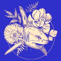 Vintage Flower Floral Shark Womens Tank Top
