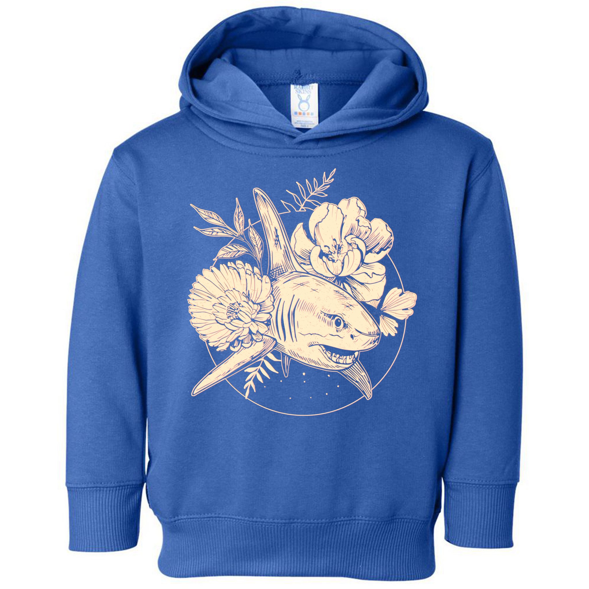 Vintage Flower Floral Shark Toddler Hoodie