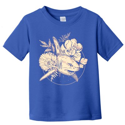 Vintage Flower Floral Shark Toddler T-Shirt