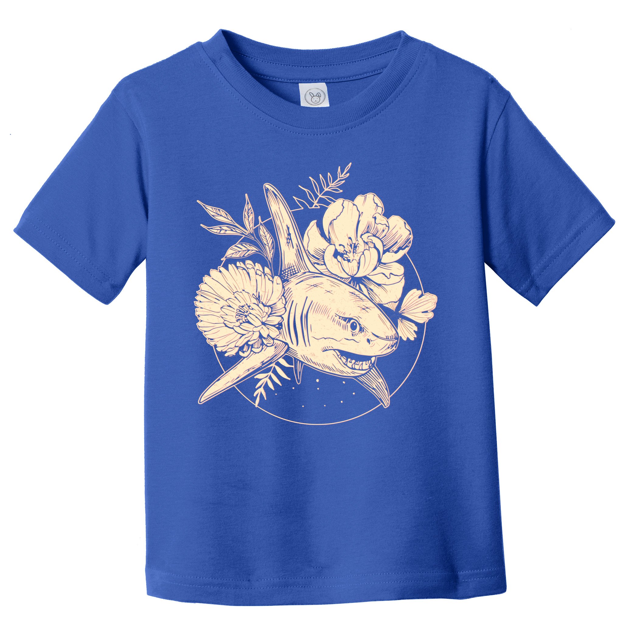 Vintage Flower Floral Shark Toddler T-Shirt