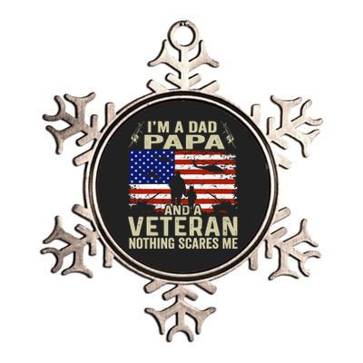 Veterans For Fathers Day IM A Dad Papa Veteran Metallic Star Ornament