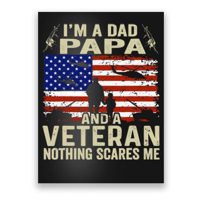 Veterans For Fathers Day IM A Dad Papa Veteran Poster