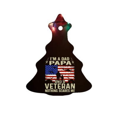 Veterans For Fathers Day IM A Dad Papa Veteran Ceramic Tree Ornament