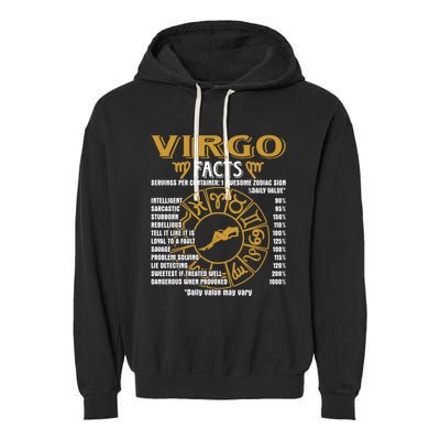 Virgo Facts Funny Virgo Birthday Horoscope Gift Garment-Dyed Fleece Hoodie