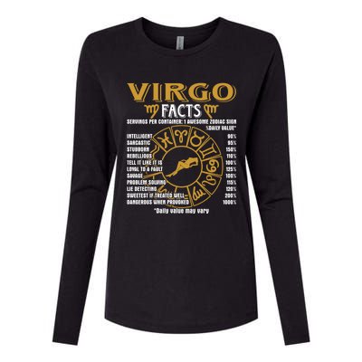 Virgo Facts Funny Virgo Birthday Horoscope Gift Womens Cotton Relaxed Long Sleeve T-Shirt