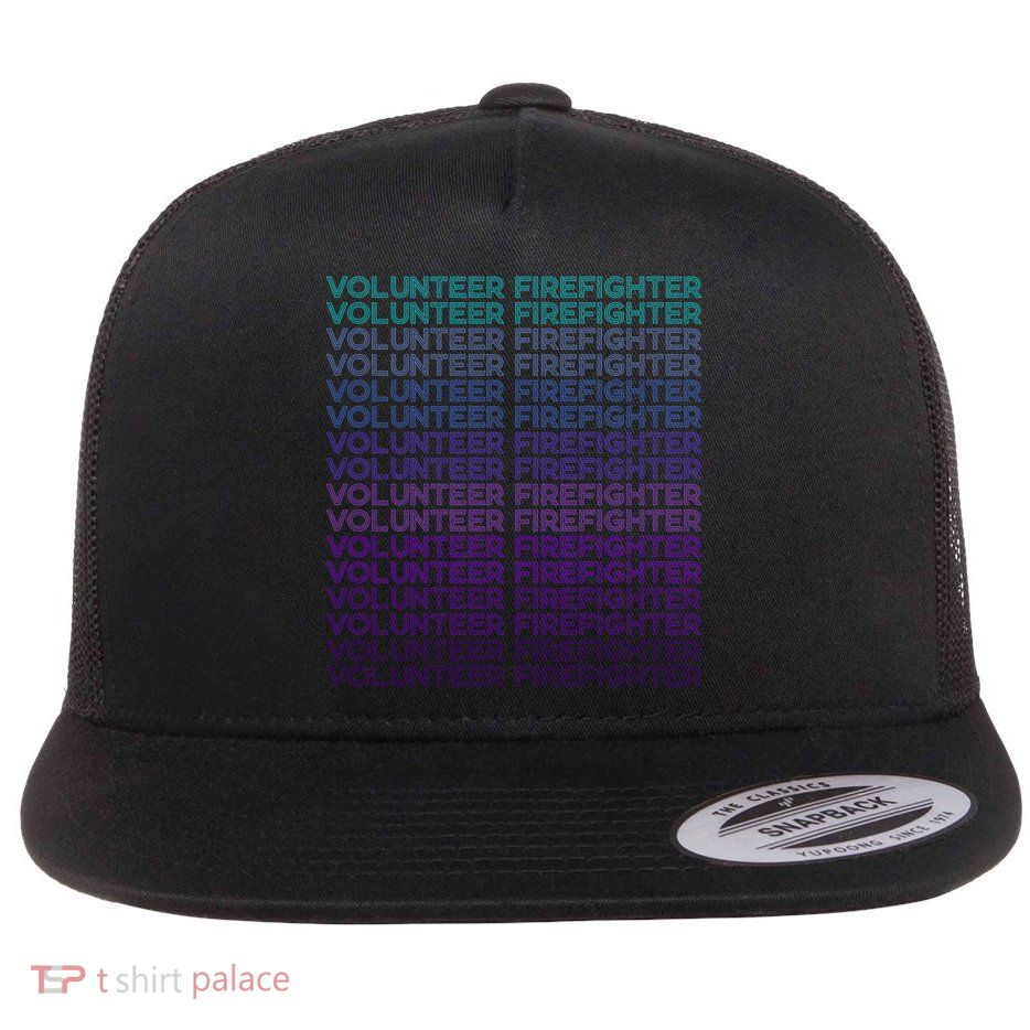 Volunteer Firefighter Fire Rescue Retro Gift Flatbill Hat