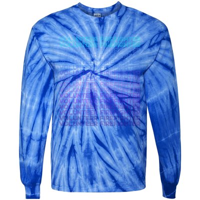 Volunteer Firefighter Fire Rescue Retro Gift Tie-Dye Long Sleeve Shirt