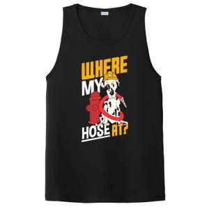 Volunteer Firefighter Firefighting Fire Where My Hose At Gift PosiCharge Competitor Tank