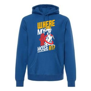 Volunteer Firefighter Firefighting Fire Where My Hose At Gift Premium Hoodie