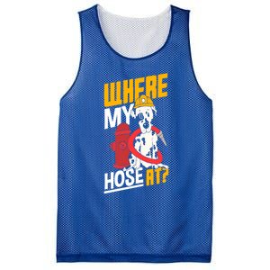 Volunteer Firefighter Firefighting Fire Where My Hose At Gift Mesh Reversible Basketball Jersey Tank