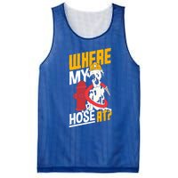 Volunteer Firefighter Firefighting Fire Where My Hose At Gift Mesh Reversible Basketball Jersey Tank