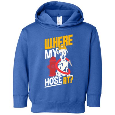 Volunteer Firefighter Firefighting Fire Where My Hose At Gift Toddler Hoodie