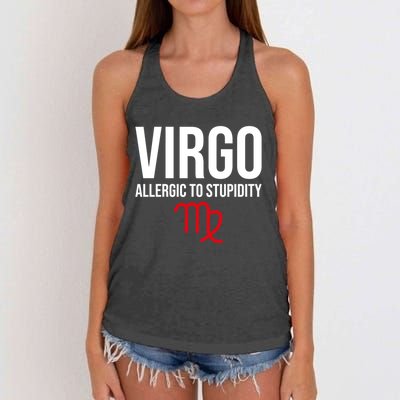 Virgo Facts Funny Sarcastic Astrology Born Birthday Quote Great Gift Women's Knotted Racerback Tank