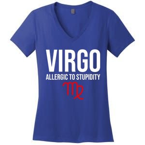 Virgo Facts Funny Sarcastic Astrology Born Birthday Quote Great Gift Women's V-Neck T-Shirt