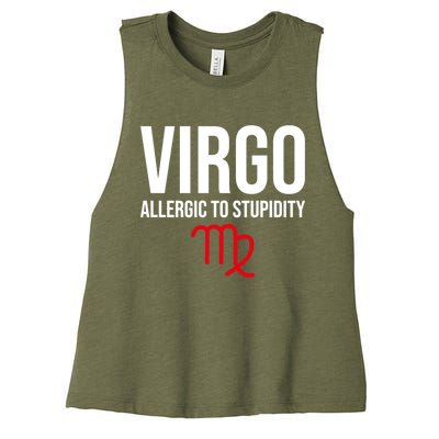 Virgo Facts Funny Sarcastic Astrology Born Birthday Quote Great Gift Women's Racerback Cropped Tank