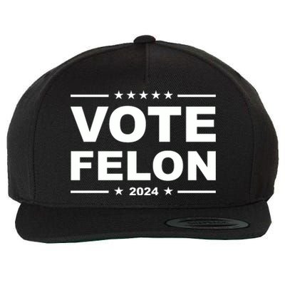 Vote Felon Funny Trump 2024 Convicted Felon Wool Snapback Cap