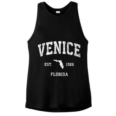 Venice Florida Fl Vintage Established Athletic Sports Design Ladies PosiCharge Tri-Blend Wicking Tank