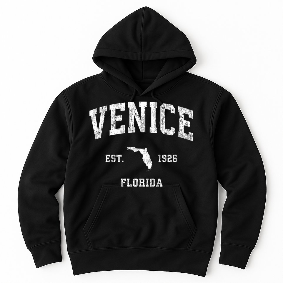Venice Florida Fl Vintage Established Athletic Sports Design Hoodie