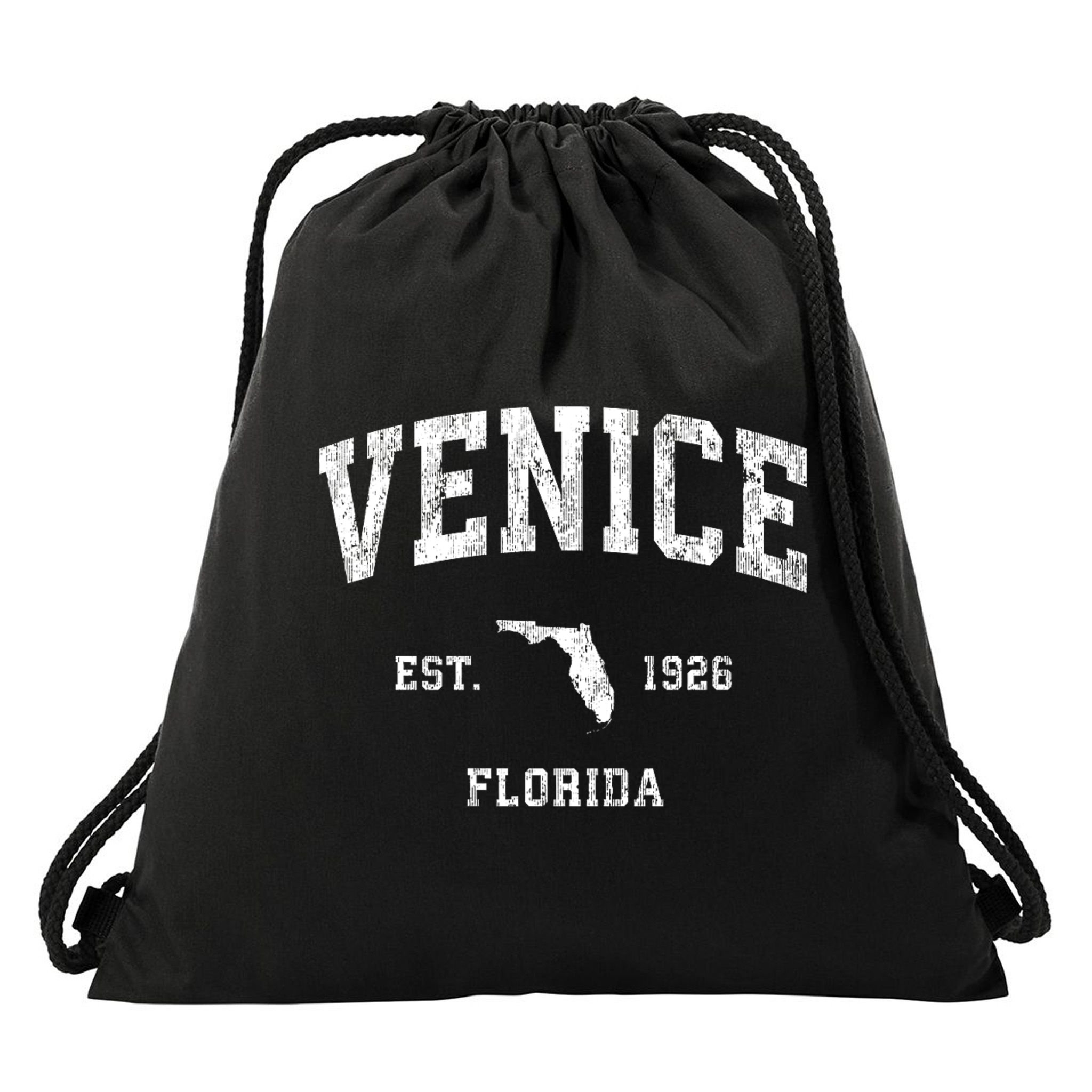 Venice Florida Fl Vintage Established Athletic Sports Design Drawstring Bag