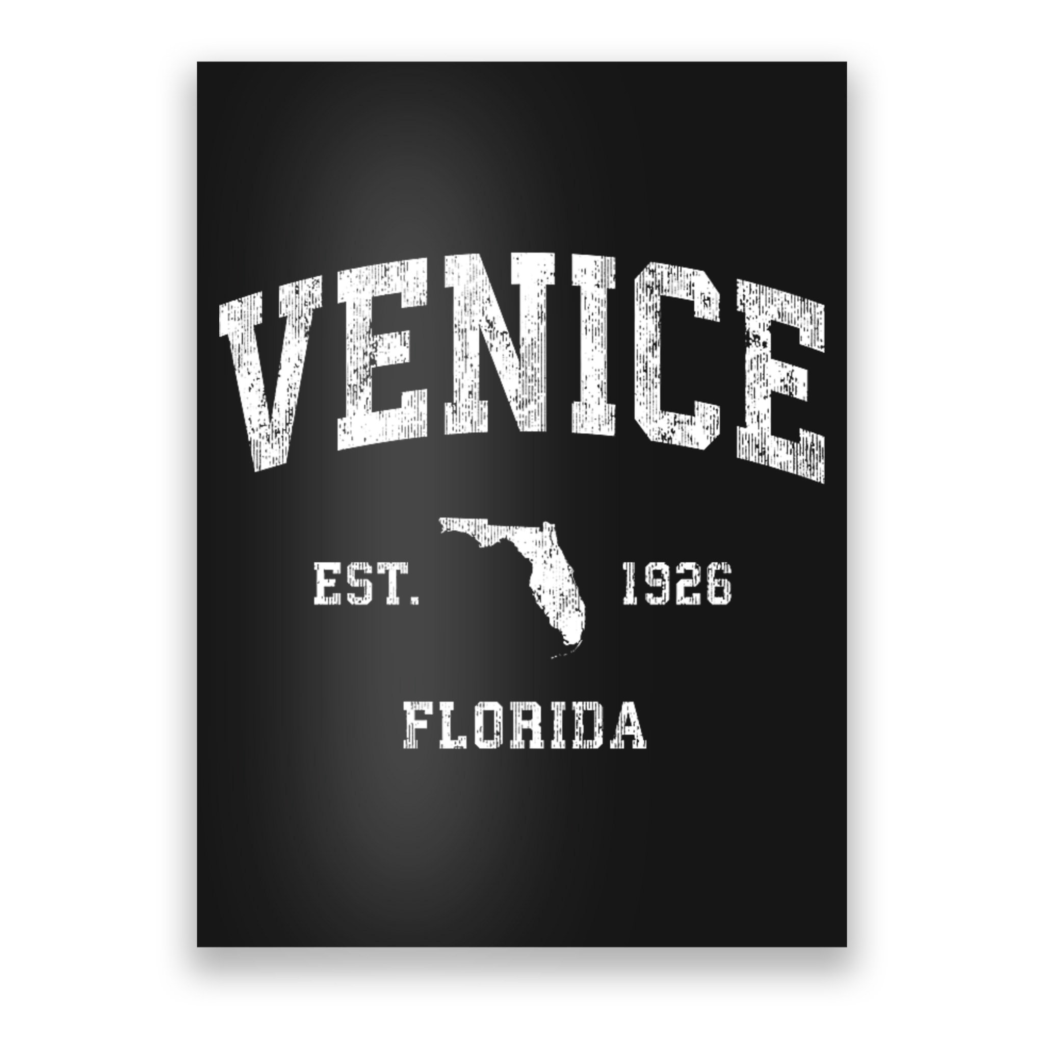 Venice Florida Fl Vintage Established Athletic Sports Design Poster