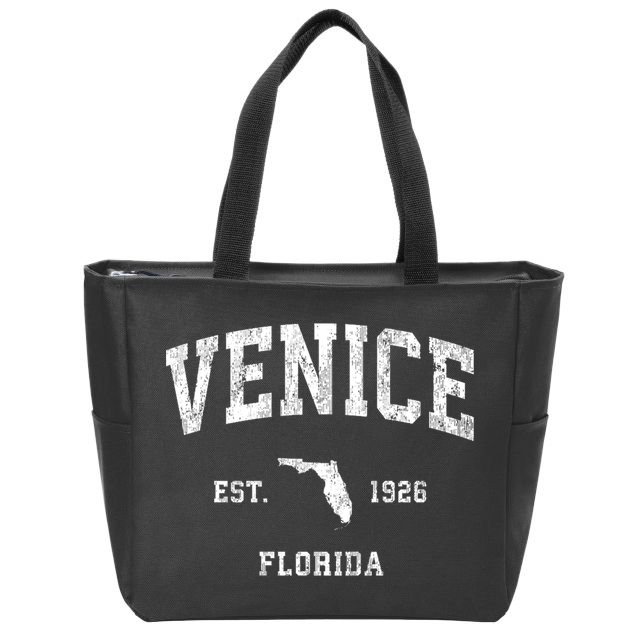 Venice Florida Fl Vintage Established Athletic Sports Design Zip Tote Bag