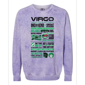 Virgo Facts Funny Zodiac Sign Graphic Great Gift Colorblast Crewneck Sweatshirt