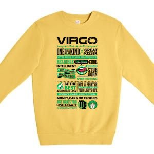 Virgo Facts Funny Zodiac Sign Graphic Great Gift Premium Crewneck Sweatshirt