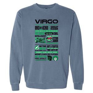 Virgo Facts Funny Zodiac Sign Graphic Great Gift Garment-Dyed Sweatshirt