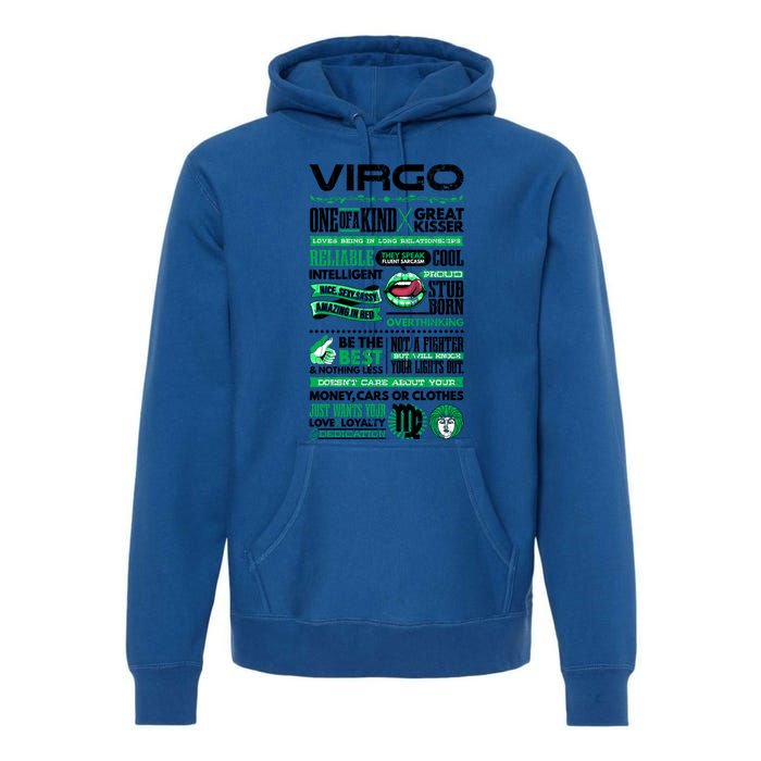 Virgo Facts Funny Zodiac Sign Graphic Great Gift Premium Hoodie