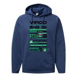 Virgo Facts Funny Zodiac Sign Graphic Great Gift Performance Fleece Hoodie