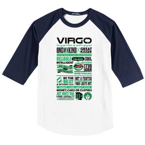 Virgo Facts Funny Zodiac Sign Graphic Great Gift Baseball Sleeve Shirt