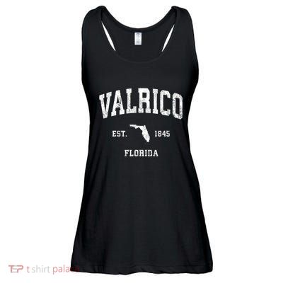 Valrico Florida Fl Vintage Athletic Sports Ladies Essential Flowy Tank