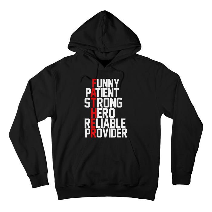 Vintage Father Funny Patient Strong Hero Reliable Provider Tall Hoodie