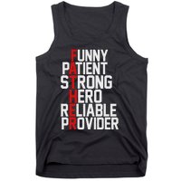 Vintage Father Funny Patient Strong Hero Reliable Provider Tank Top