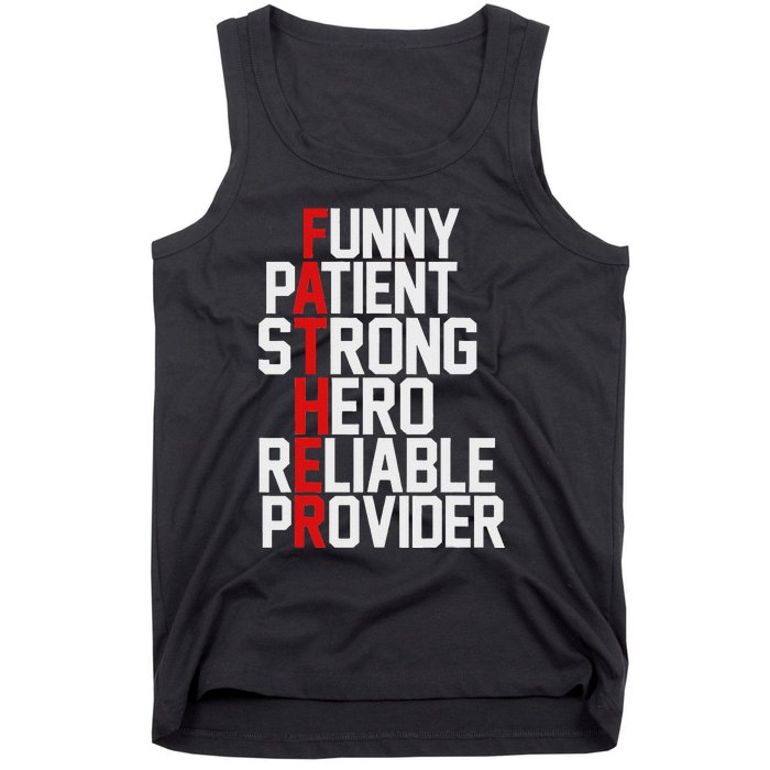 Vintage Father Funny Patient Strong Hero Reliable Provider Tank Top