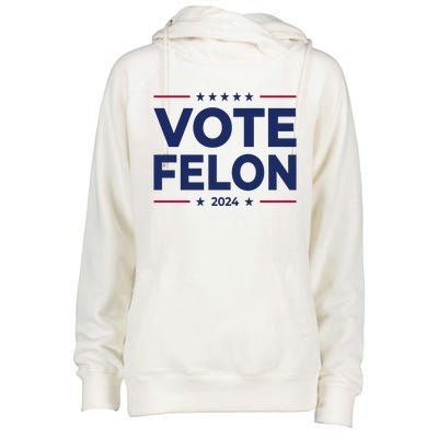 Vote Felon Funny Trump 2024 Convicted Felon Womens Funnel Neck Pullover Hood