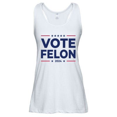 Vote Felon Funny Trump 2024 Convicted Felon Ladies Essential Flowy Tank