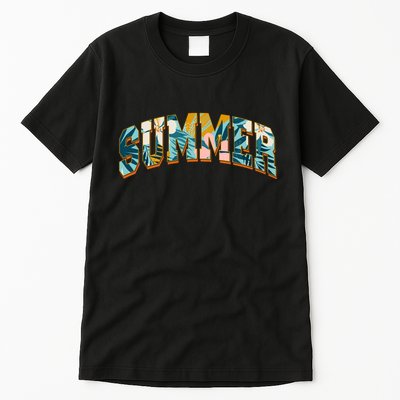 Vintage Floral Flower Pattern Summer Tall T-Shirt
