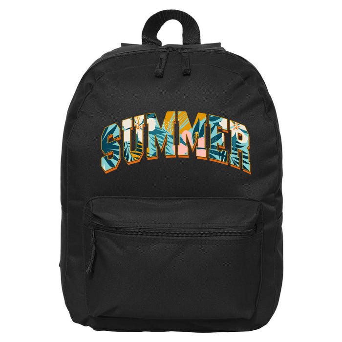 Vintage Floral Flower Pattern Summer 16 in Basic Backpack