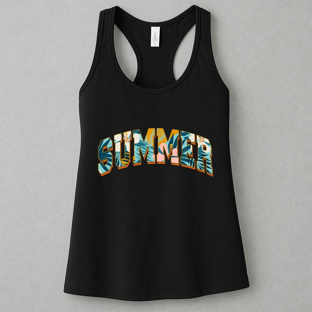 Vintage Floral Flower Pattern Summer Womens Tank Top
