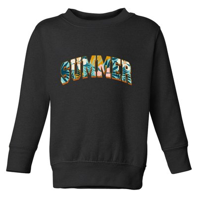 Vintage Floral Flower Pattern Summer Toddler Sweatshirt