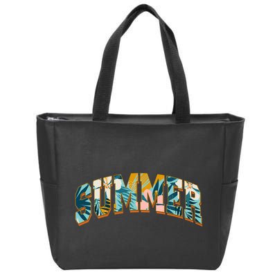 Vintage Floral Flower Pattern Summer Zip Tote Bag