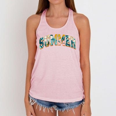 Vintage Floral Flower Pattern Summer Women's Knotted Racerback Tank