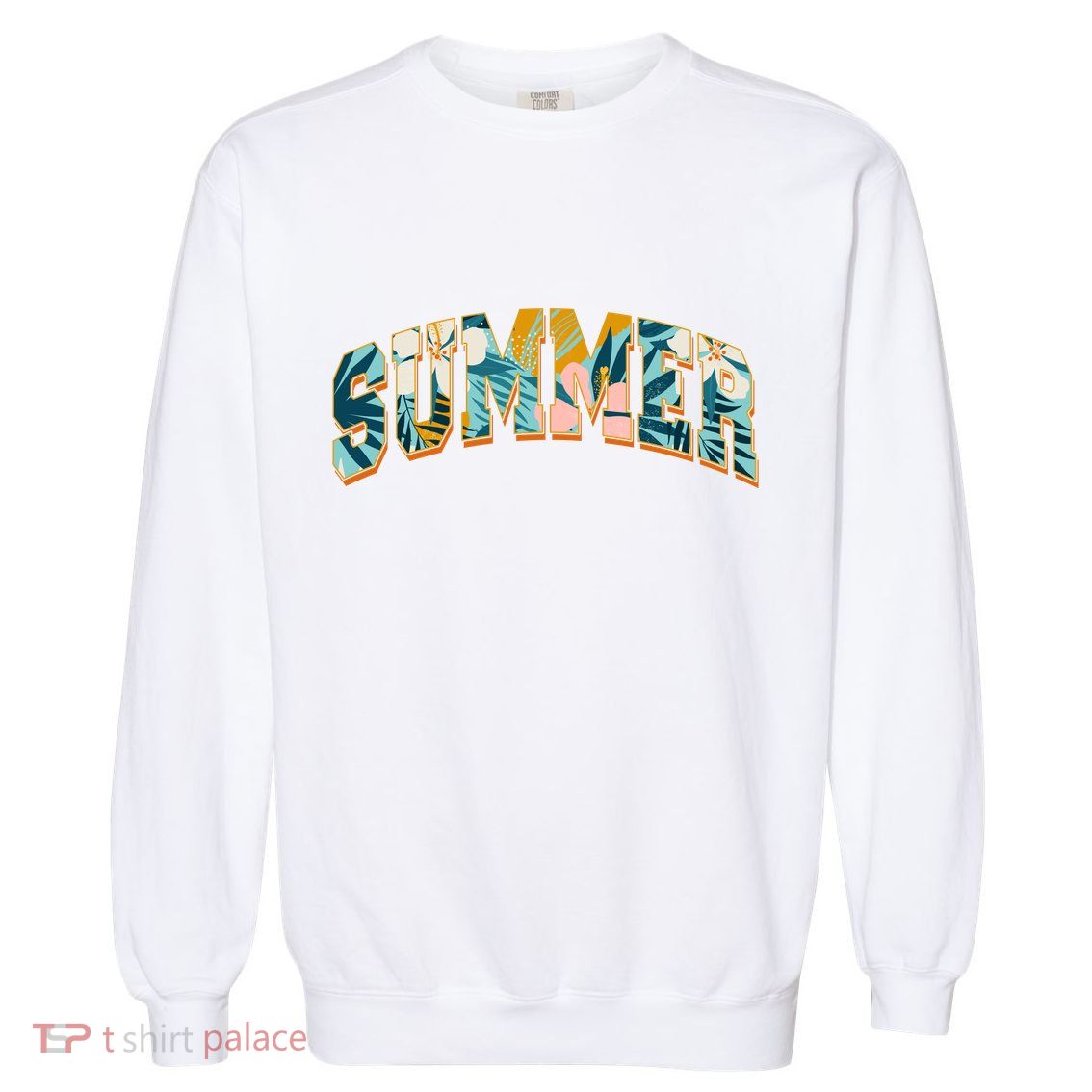 Vintage Floral Flower Pattern Summer Garment-Dyed Sweatshirt